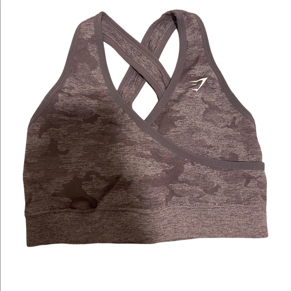 Gymsharks CAMO SEAMLESS SPORTS BRA Lavender gray M